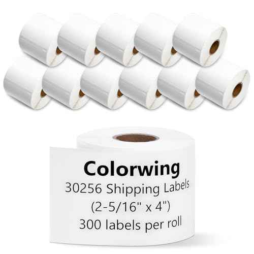 COLORWING a30256 Label Compatible with Dymo 30256 (2-5/16" x 4") LW Large White Shipping Labels 59 mm x 102 mm for Label Writer 450 Twin Turbo and Rollo Printers, 12 Rolls