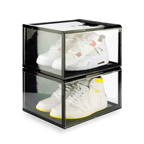 Crep Protect Crates Shoe Storage Box - Ultimate Sneaker Crates 2.0, Shoe Organizer, Stackable Shoe Crates (2 Crates Per Pack)