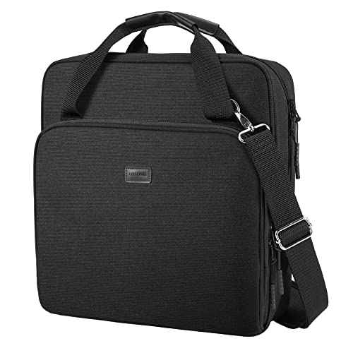 3 Ring Zipper Binder 2 Inch with Shoulder Strap 500 Sheet Capacity & Multi-Pockets for School and Office Binder Organizer, Compatible with 13-Inch MacBook/Tablet (Patent Design Black)
