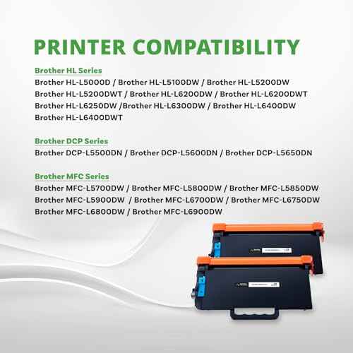 TN850 High Yield Toner Cartridge TN 850 for Brother Printer HL-L6200DWT L6200DW L5200DW L5100DN, MFC-L5800DW L5700DW L6700DW L6800DW Black, 2 Pack