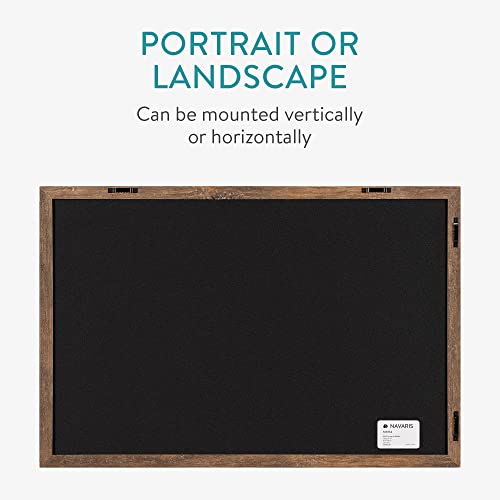 Navaris Wall-Mounted Chalkboard - Approx. 28" x 20" Framed Blackboard for Wall - Memo Message Board with 4 Chalk Sticks for Home Kitchen Office Kids