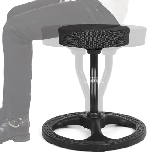 Upaloop 19 Inch ADHD Wobble Chair, Black – Flexible Seating for Stability, Yoga, Desk