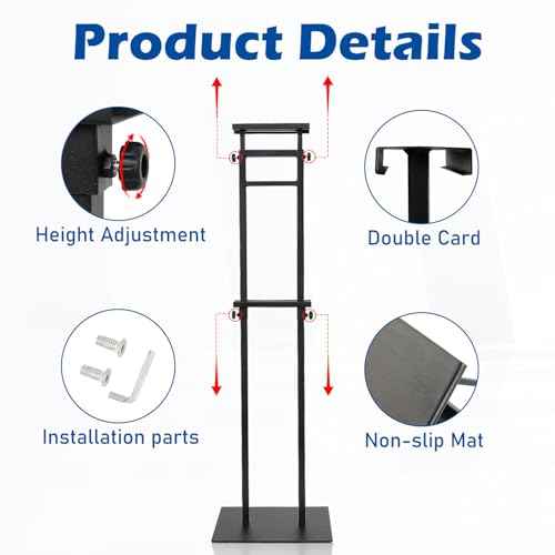 Poster Stand - Poster Board Stand for Display, Heavy Duty Floor Standing Sign Holder with Non-Slip Base, Adjustable Poster Stand Height Up to 78 inch, Double-Sided for Board & Foam Sign (1 Pack)