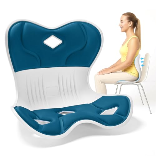 Ergonomic Back Support for Office Chair, Chsir Back Support for Good Posture Correction for Women, Lumbar Suppor for Floor Seat, Perfect for Home, Work, Office Green