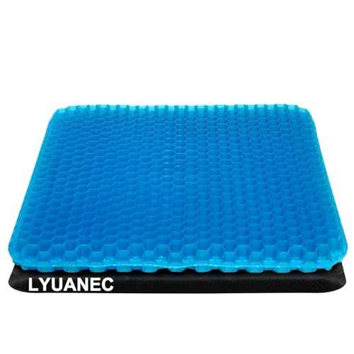 Gel Seat Cushion for Long Sitting - 18.5" x 17" x 1.4" (Large£¦Soft) Gel Cushion for People Over 100 lbs, Pressure Relief Cushions for Office Chair, Egg Cushions for Wheelchair, Seat Pad for Car