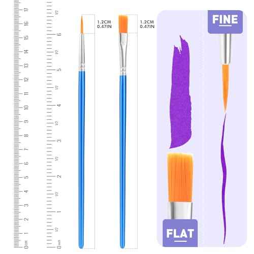 AROIC Small Paint Brushes Bulk,160 Pcs Nylon Hair Paint Brushes for Kids with Flat and Round Pointed Acrylic Paint Brush Sets,Acrylic Paint Brush for Classroom Oil Watercolor Face Painting Kits.