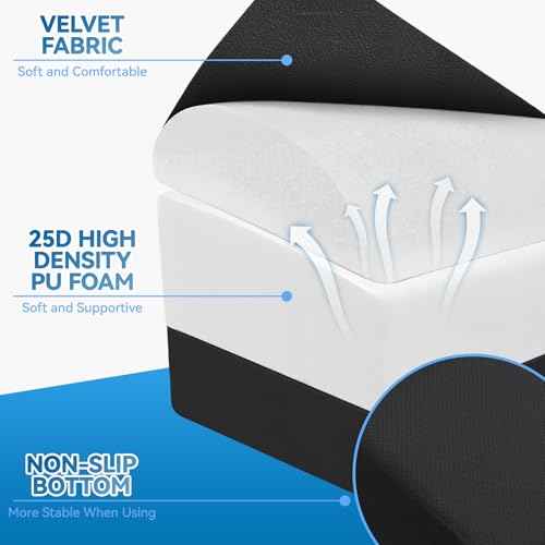 Adjustable Foot Rest for Under Desk at Work - 3-in-1 Ergonomic Foot Stool with Zipper Connection, Height Adjustable for Office, Home & Gaming (Black)