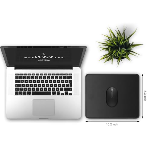 JIKIOU Black 3-Pack Mouse Pads with Stitched Edges, 10.2x8.3in, Durable & Non-Slip