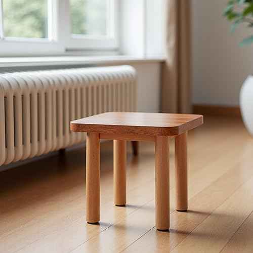 Wooden Step Stools Small Wooden Stool for Kids Non-Slip Stool for Adult Wood Footstool for Bedroom, Bathroom