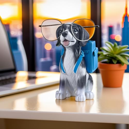 MQMCPDS Cute Dog Pen Holder - Non-toxic Resin Material: A Creative Desktop Organizer Ideal for Home, Office & School Unique Decorative Accessory –Gift for Dog Owners Pet Lovers(white)