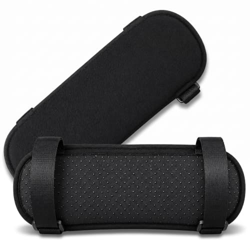 Skrfren 2-Pack Non-Slip Armrest Pads Black | Ergonomic Memory Foam Chair Arm Cushions