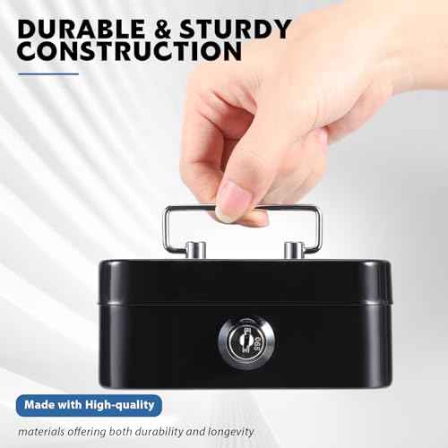 Tandefio 12 Pcs Small Money Cash Box with Lock and Slot Metal Box for Cash Steel Organizer Piggy Bank Metal Coin Bank for Adults, 4.5 x 3.3 x 2 Inch, Without Money Tray, 4 Colors