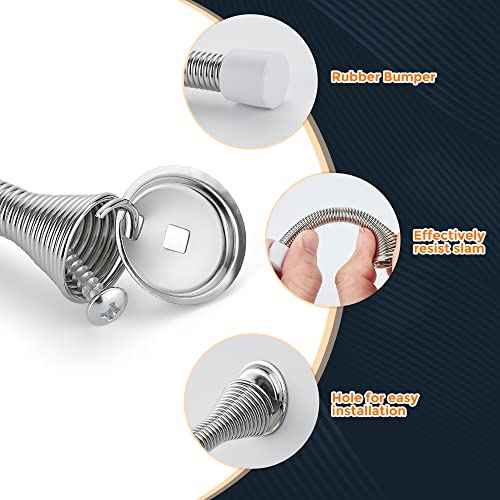 Ravinte Door Stoppers, 12 Pack Spring Door Stops with Rubber Bumper, Satin Nickel Door Stoppers for Bottom of Door