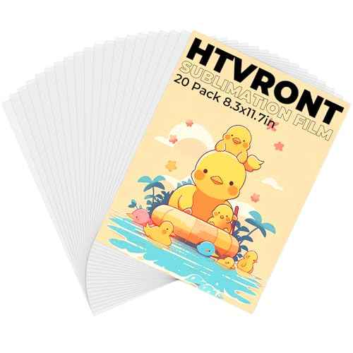 HTVRONT Printable Sublimation Heat Transfer Film for Phone Case Heat Press£¬20 Pack 3D Sublimation Film Sheets for Phone Cases Mugs£¬A4 8.5" x 11" Sublimation Transfer Paper for Badge, Keychains