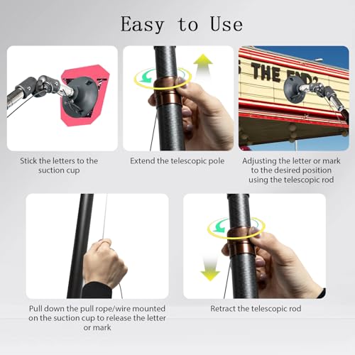 Adjustable Telescopic Sign Letter Change Arm Pole - Outdoor Safety Support
