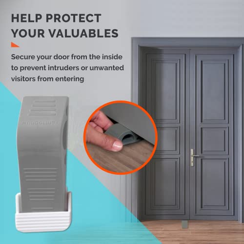 Wundermax 3 Pack Rubber Door Stoppers for Bottom of Door – Gray, Works on Carpet, Wood, Tile & Concrete