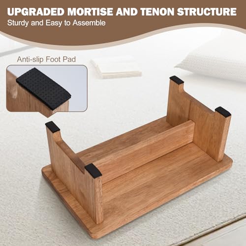 Solid Wood Step Stool 6-Inch Anti-Slip One-Step Stool for Adults