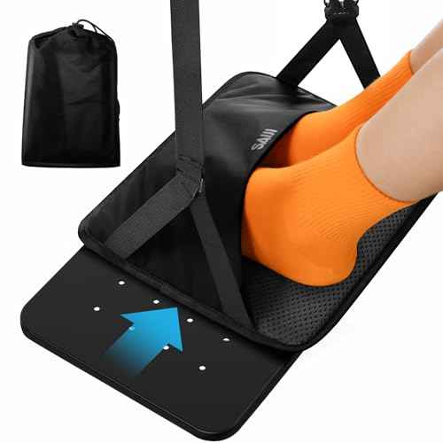 SAIJI Foot Hammock for Plane Travel, Upgraded Airplane Foot Hammock for No Feet or Leg Clashing, Portable Airplane Foot Rest with Warm & Privacy Cover, Long Flight Air Travel Essentials to Relax Feet