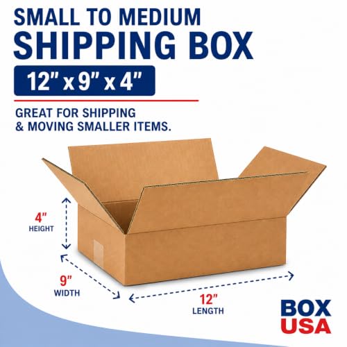 12x9x4 Inch Medium Shipping Boxes 25-Pack - Corrugated Cardboard for Moving & Mailing