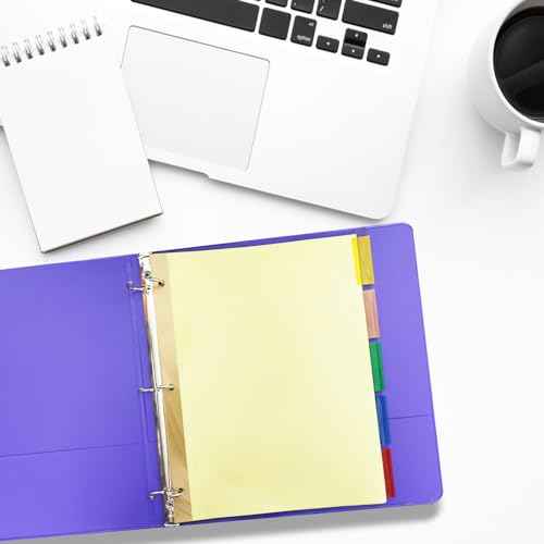 Binder Divider, PANDRI 200 Pack Binder Index Dividers with 5 Insertable Multicolor Big Tabs, Letter Size Paper Binder Divider for School Office Home Business