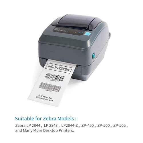L LIKED 4 Rolls 4" x 6" Direct Blank Thermal Shipping Labels with 450 per Roll - Compatible with Zebra 2844 ZP-450 ZP-500 ZP-505 (4 Rolls - 1800 Labels)