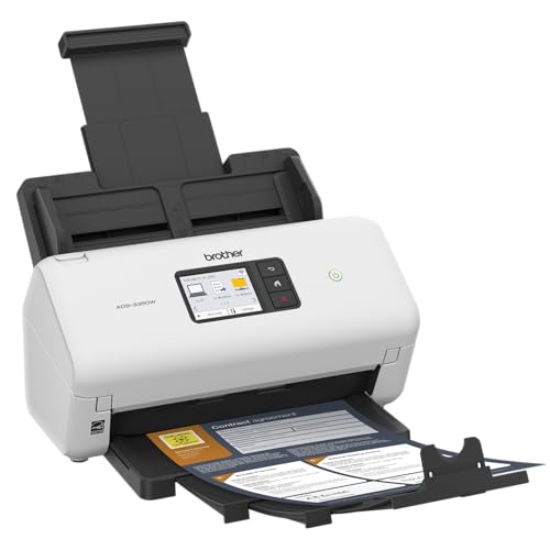 Brother ADS-3350W Wireless Desktop Scanner with Touchscreen, 40ppm