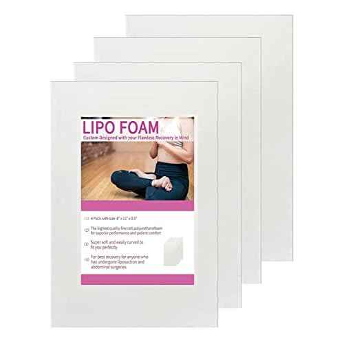 Lipo Foam Board 4Pack Liposuction Surgery waist-supports Foam Sheet for Recovery BBL Supplies 8"X11" Lipo Foam Pads for Post Surgery Help Out When Using Ab Board Compression Garments