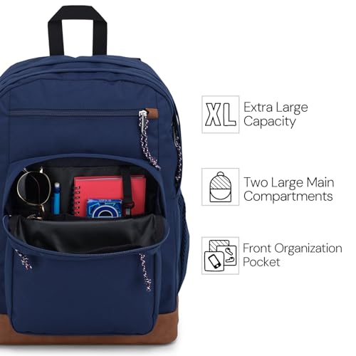 JanSport Black Backpack with 15-Inch Laptop Sleeve, Large Computer Rucksack, 2 Compartments, Ergonomic Straps - One Size
