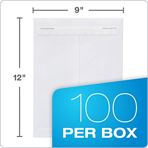 Columbian 9 x 12 Security Envelopes 100 Pack Self Seal Tamper-Evident White