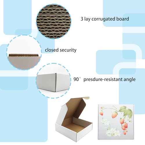 10x10x3 inch Shipping Boxes, White Corrugated Cardboard Box Literature Mailing Shipping Packaging Recyclable Storage Boxes and Craft Gifts Giving Products Business White Box Set of 25 (10''x10''x3'')