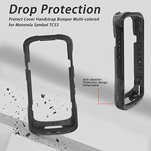 TC53 Protective Cover Bumper Case for Zebra Symbol TC53 TC58 Handheld Barcode Scanner Mobile Terminal, Rugged OEM Case Black