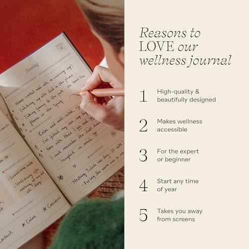 Papier Daily Wellness Journal Diary - Baby Pink, 8.46" L x 6.02" W | Hardback Cover Wellbeing, Gratitude & Mindset Diary for Personal Growth, Mindfulness & Reflection | Track Goals, Sleep & Lifestyle
