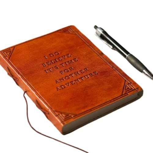 Soothi, Another Adventure, Handmade Antique Leather Journal for Travel or Diary, Unlined, Brown, 7''x5''