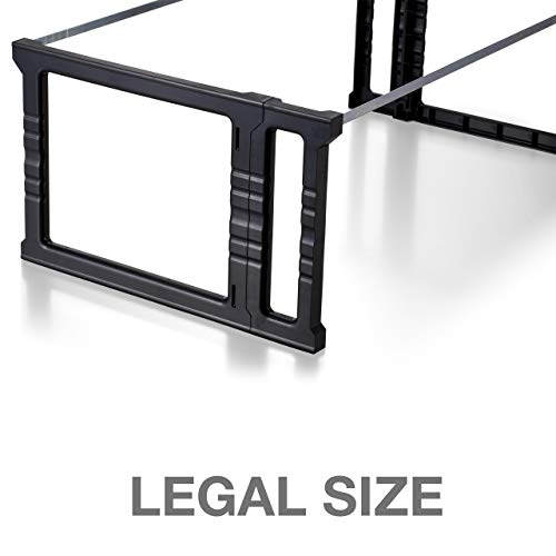 Officemate Plastic Hanging File Frames, Letter and Legal Size, Rails 24 to 27, 2 Sets (91963), Black