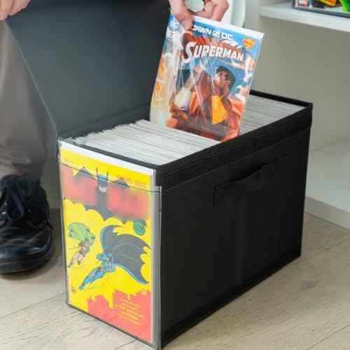 Comic Vision Comic Book Storage Box and Comic Book Display [Patent Pending] - Removeable, enclosed top