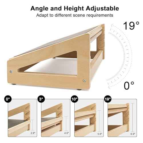 WOOD CITY Foot Rest for Under Desk at Work, 3 Heights Adjustable Footrest with Silicone Surface, 2 in 1 Foot Stool Improve Posture, Reduce Fatigue & Pain, Ideal for Home/Office/Gaming (Natural)