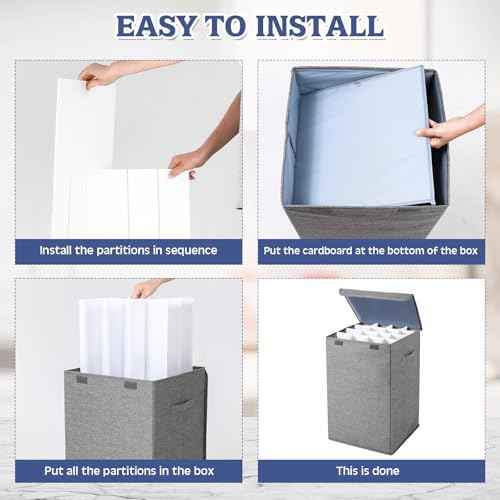 Roll File Storage Organizer Poster Blueprint Folder Linen Storing Poster Anchor Charts 16 Slots 15.7 x 15.7 x 24 Inch for Architectural Map Home Office School Gift Wrap Items