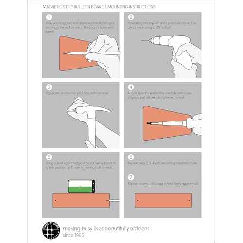 Three by Three Magnetic Strip Bulletin Board Long Wide ? 12" x 3" Metal Organizer with Strong Magnets & Wall-Mounting Hardware for Home, Office, or Dorm (3 Pack) Matte Black