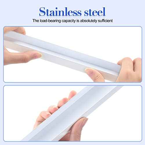 Patelai 12 Pcs Lateral Front to Back File Bar Rails Hanging File Cabinet Rails Stainless Steel Drawer Inserts for Sides Letter Size Folders Office Home, White 15.76 Inches Long