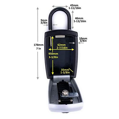 Bosvision Portable Lock Box/Safe with one Faraday Bag for Car Fob, Large Storage Space for 1 Car Fob and 8 House-Key (3 1/2¡± Standard one)