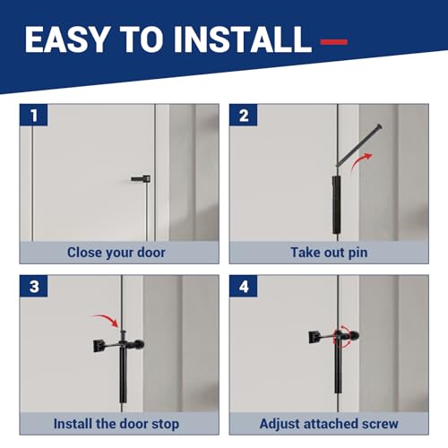 HOME MASTER HARDWARE Matte Black 12 Pack Hinge Pin Door Stop - Adjustable Door Stopper