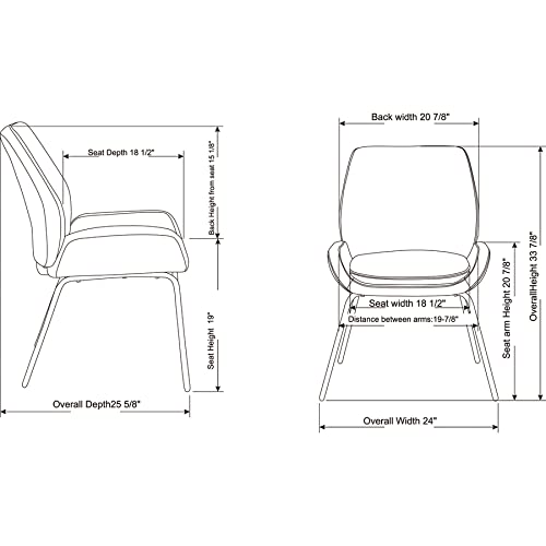 Lorell LLR68574 Bonded Leather U-Shaped Seat Guest Chair