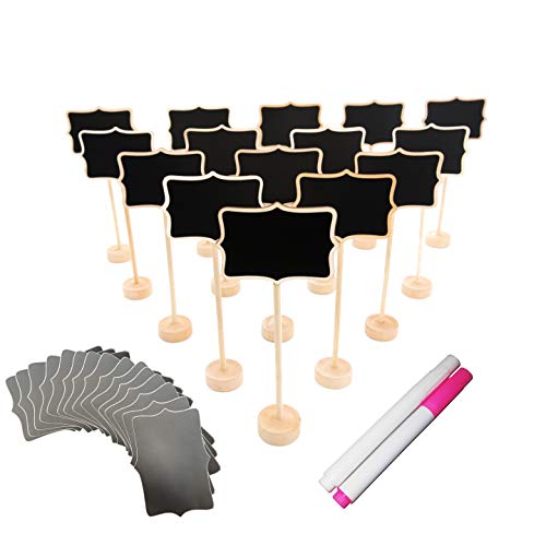 15 Pack Wooden Mini Chalkboard Signs for Weddings & Events