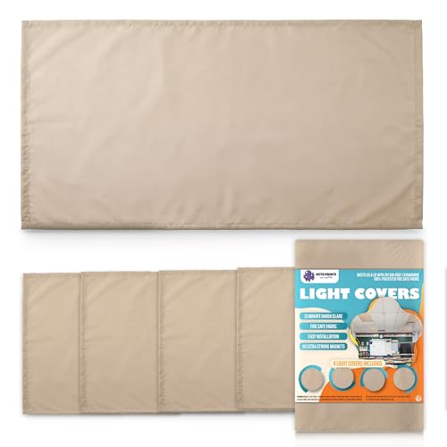 OCTO LIGHTS Beige Magnetic Fluorescent Light Covers for Classroom Ceiling 4pk