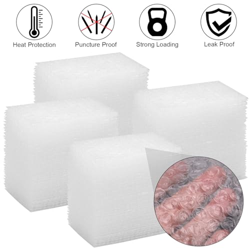 Lswteiz 4x6 Inch Bubble Out Pouches Pack of 200 Shockproof Cushioning Bags for Shipping and Storage