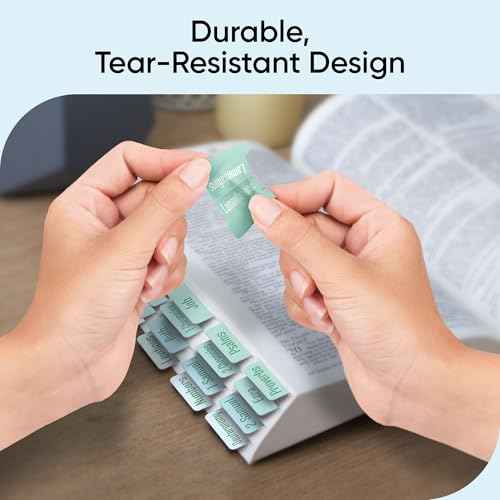 EssexWares ? Ocean Solid Color Bible Tabs for Old and New Testament, 80 Large Print Tabs for Bible Study, Water-Resistant and Durable Bible Index Tabs for Women and Men - 1.7" Wide