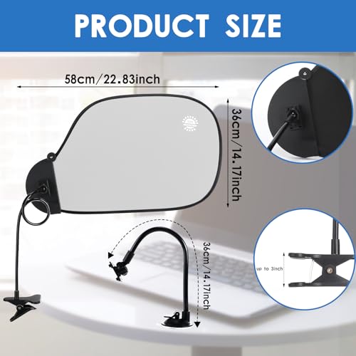 Yaomiao 2-Pack Adjustable Office Desk Shade Grey – 58x36 cm Privacy Cubicle Screen