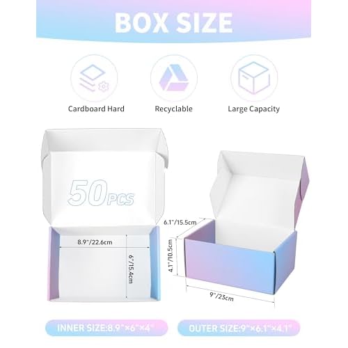Shipping Boxes 9x6x4 Inch - 30 Pack: Medium Corrugated Cardboard Boxes - Purple Shipping Boxes for Small Business