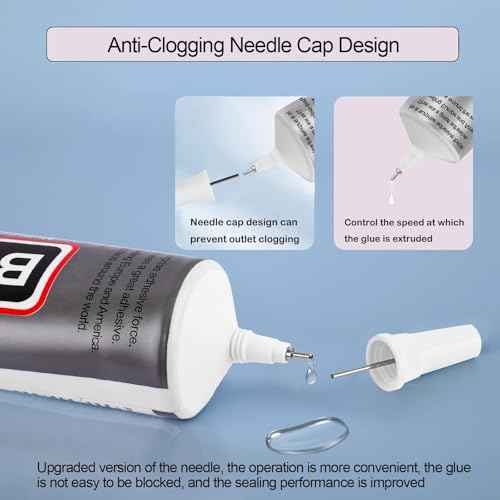 3 PCS 110ml B7000 Glue Clear with Precision Tip, B7000 Rhinestone Glue Set, Craft Glues with 5-Point Pen Tool, Crayon, and Tweezers, Fabric Glues is Used for Nails, Jewelry, Shoes, Fabrics