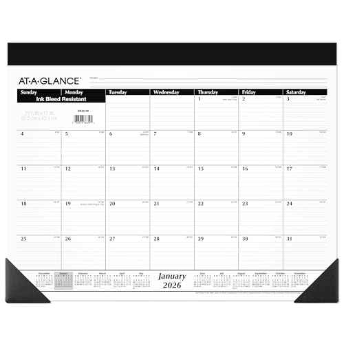 AT-A-GLANCE 2026 Desk Calendar, Monthly, Desk Pad, 21-3/4" x 17", Standard (SK220026)